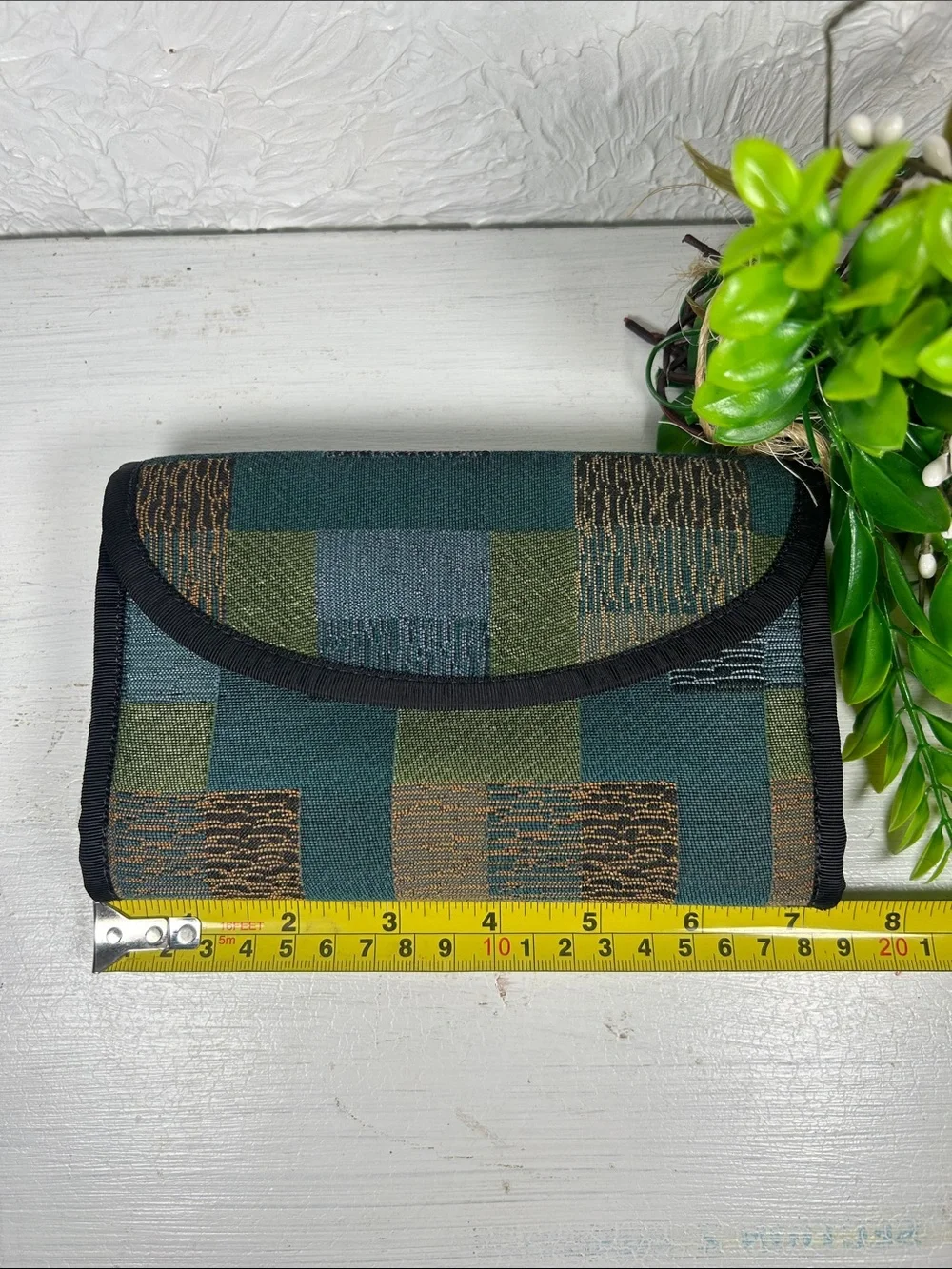 Patchwork Foldover Wallet Clutch Women Bags Multi Storage wallet Magnetic Snap